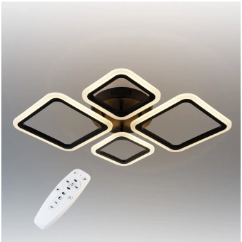 Потолочная LED люстра, светильник светодиодный Sunlight черная 6325/2+2S