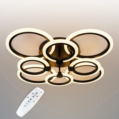 Потолочная LED люстра, светильник светодиодный черный Sunlight 6326/4+4