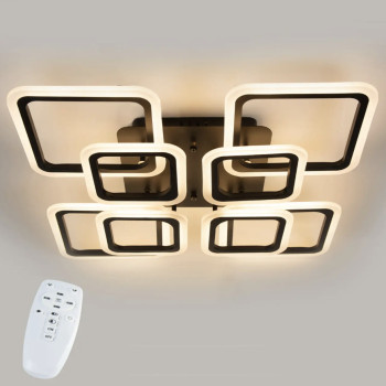 Потолочная LED люстра, светильник светодиодный черный Sunlight 6325/4+4S