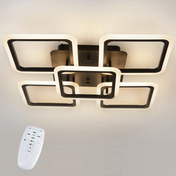 Потолочная LED люстра, светильник светодиодный черный Sunlight  6325/4+1S+S