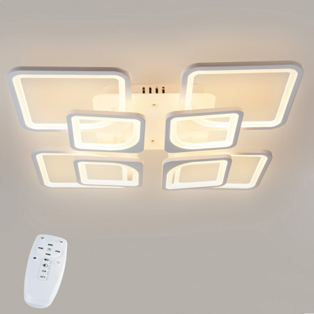 Потолочная LED люстра, светильник светодиодный белый Sunlight 5631/4+4