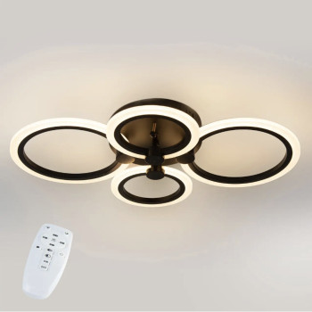 Потолочная LED люстра, светильник светодиодный черный Sunlight 6326/2+2