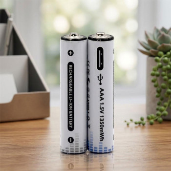 Аккумуляторные батарейки ААА Kingtianli AAА 2шт. с разъемом Type-C на 1.5V/1350 mAh, мизинчиковые аккумуляторы