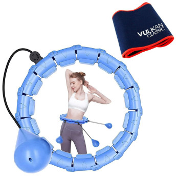 Комплект хулахуп с утяжелителем Hoola Hoop Massager Синий и пояс для похудения Vulkan Вулкан Extra Long Комплект хулахуп с утяжелителем Hoola Hoop Massager Синий и пояс для похудения Vulkan Вулкан Extra Long