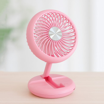 Мини вентилятор на аккумуляторе складной Mini Fan W1646 Розовый — маленький вентилятор настольный USB