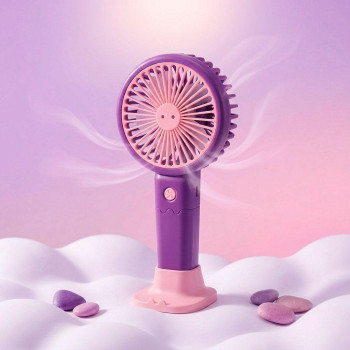 Портативный аккумуляторный вентилятор с подствакой Light and Handy Fan Фиолетово-розовый, мини вентилятор настольный Портативный аккумуляторный вентилятор с подствакой Light and Handy Fan Фиолетово-розовый, мини вентилятор настольный