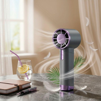 Портативный мини вентилятор на аккумуляторе Wuji Handheld fan DS1013, 3,8W Серо-фиолетовый, ручной вентилятор Портативный мини вентилятор на аккумуляторе Wuji Handheld fan DS1013, 3,8W Серо-фиолетовый, ручной вентилятор