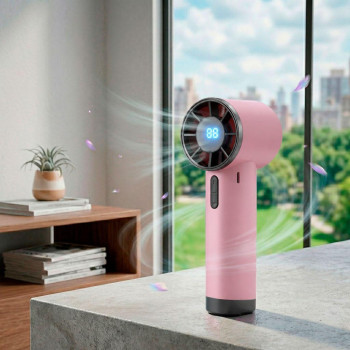Мини вентилятор на аккумуляторе Wuji Handheld fan DS1013, 3,8W Розово-серий, портативный маленький вентилятор