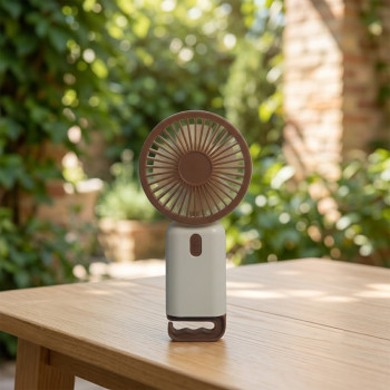 Ручной мини вентилятор Multi Functional Fan Бело-коричневый 1.11W, портативний вентилятор на аккумуляторе