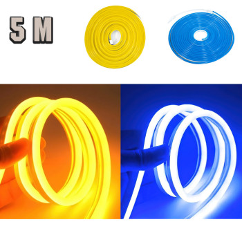 Комплект неоновые ленты LED NEON Желтая 5M Желтая и LED NEON 5M Синяя, неоновая лед лента для дома Комплект неоновые ленты LED NEON Желтая 5M Желтая и LED NEON 5M Синяя, неоновая лед лента для дома