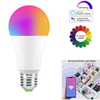 RGB + CCT лампа Tuya E27, WIFI, разноцветная лампочка для дома, умная смарт лампочка светодиодная RGB + CCT лампа Tuya E27, WIFI, разноцветная лампочка для дома, умная смарт лампочка светодиодная