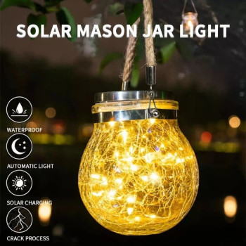 Декоративный фонарик на солнечной батарее «Хрустальный шар» Solar Glass Decoration Light, уличный подвесной светильник Декоративный фонарик на солнечной батарее «Хрустальный шар» Solar Glass Decoration Light, уличный подвесной светильник