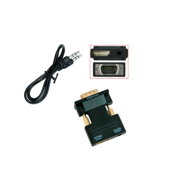 Переходник с hdmi на vga с аудио Черный 5х3.5 см, конвертер hdmi vga | перехідник з hdmi на vga