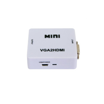Переходник с VGA на HDMI со звуком MiNi VGA2HDMI Белый, конвертер vga to hdmi | перехідник з vga на hdmi