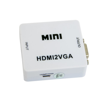 Переходник с HDMI на VGA с доп питанием MINI HDMI2VGA Белый, конвертер HDMI VGA, перехідник з hdmi на vga