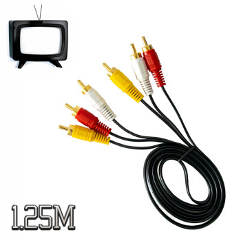 Кабель мультимедийный 3RCA to 3RCA 1.25м кабель тюльпан-тюльпан для приставки/ТВ, AV кабель тюльпан Кабель мультимедийный 3RCA to 3RCA 1.25м кабель тюльпан-тюльпан для приставки/ТВ, AV кабель тюльпан