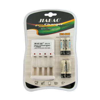 Зарядное устройство аккумуляторных батарей JIABAO JB-212 + аккумуляторы 4 шт. (AA) Зарядное устройство аккумуляторных батарей JIABAO JB-212 + аккумуляторы 4 шт. (AA)