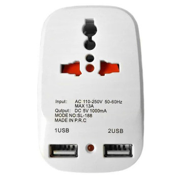 Сетевой разветвитель с юсб Travel Adaptor 823, тройник с 2 usb выходами в розетку ( тройнік ) Сетевой разветвитель с юсб Travel Adaptor 823, тройник с 2 usb выходами в розетку ( тройнік )