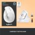 Мышь компьютерная безпроводная Logitech Lift Vertical Ergonomic Mouse Off-White L910-006475 белая