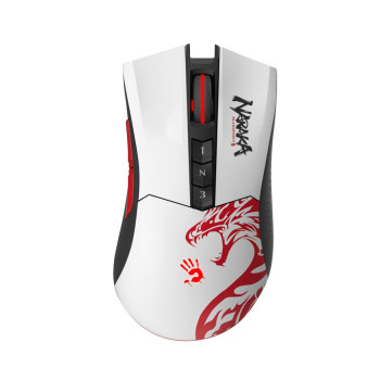 Мышь компьютерная безпроводная Bloody R90 Plus Naraka белая с красным