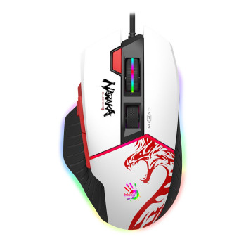 Мышь компьютерная проводная Bloody W95 Max Naraka белая с красным