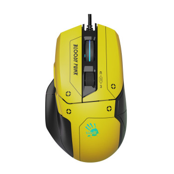 Мышь компьютерная проводная Bloody W70 Max USB Punk Yellow желтая