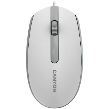 Мышь компьютерная проводная Canyon M-10 White/Gray CNE-CMS10WG светло-серая