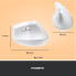 Мышь компьютерная безпроводная Logitech Lift Vertical Ergonomic Mouse Off-White L910-006475 белая