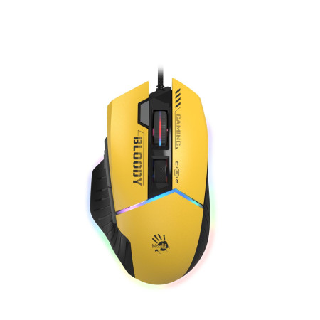 Мышь компьютерная проводная Bloody W95 Max Sports Lime желтая