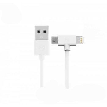 Кабель Combo 2-in-1 Axe Lightning/microUSB 1м white WK 304702