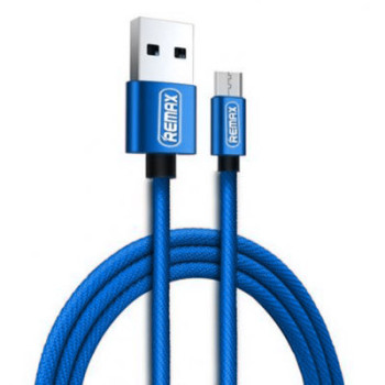 Кабель micro USB 1 м Fabric синий Remax RC-091m