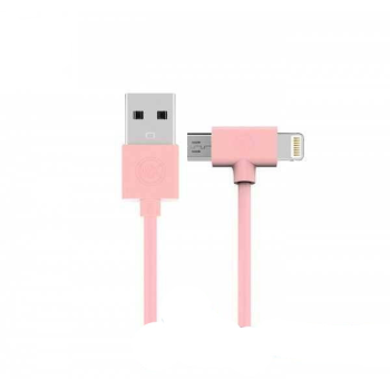 Кабель Combo 2-in-1 Axe Lightning/microUSB 1м pink WK 304704