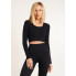 Кроп-топ лонгслив в рубчик CROP TOP RIB one size 18861 черный