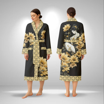 Кимоно женское из плюшевого велюра Golden Blossom 29469 S