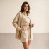 Костюм женский летний тройка рубкашка с майкой и шорты Fashion 6931 20584 бежевый