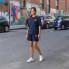 Костюм женский летний из коттона Fashion 188 20567 M темно-синий