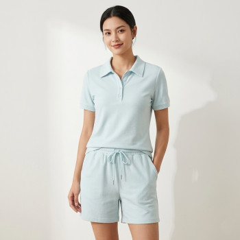 Костюм женский летний из коттона Fashion 187 20562 L голубой