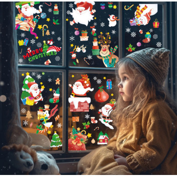 Набор новогодних наклеек на окно Happy New Year 9 14578 20х30 см 9 листов