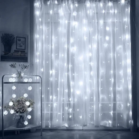 Гирлянда светодиодная от сети Штора Водоспад Y-176W 19709 3х2 м 280 LED холодный белый