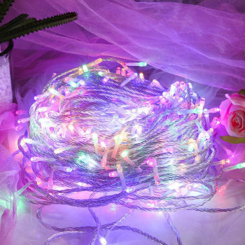 Гирлянда светодиодная от сети с белым проводом Y25-04M 19637 8 м 200 LED мультиколор