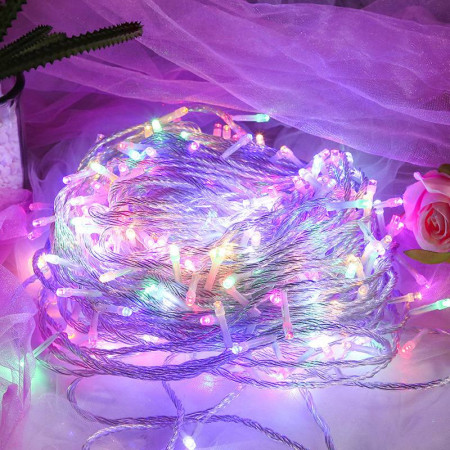 Гирлянда светодиодная от сети с белым проводом Y25-04M 19637 8 м 200 LED мультиколор
