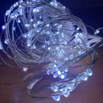 Гирлянда светодиодная от сети с белым проводом Хвост Y20-38WW 19611 2 м 200 LED холодный белый