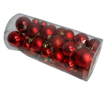 Набор игрушек на елку K70-11 19735 56 шт красный