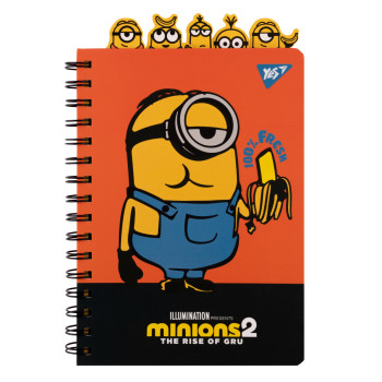 Блокнот на спирали c разделителями А5 YES Minions 151778 80 листов