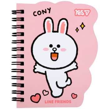 Блокнот В7 YES Line Friends Cony pink 152218 60 листов