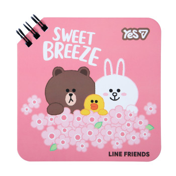 Блокнот YES Line Friends Flowers 152191 80 листов
