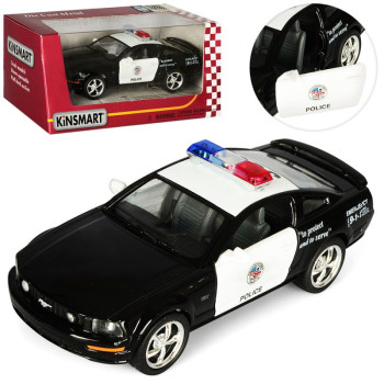 Машинка полицейская инертная Kinsmart Ford Mustang KT5091WP