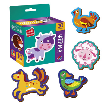 Игра развивающая магнитная Vladi Toys Ферма VT3106-36 10 деталей