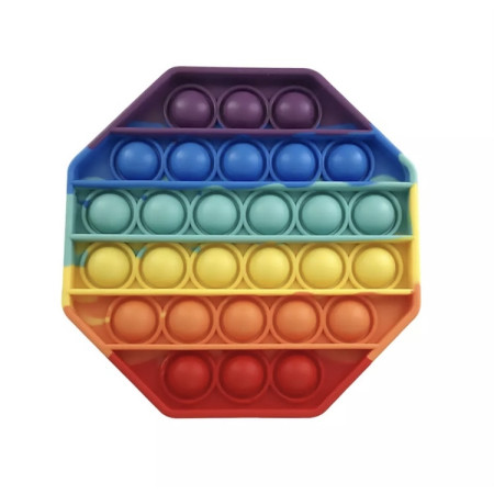 Антистресс игрушка Pop It Угольник пупырка радуга 5012
