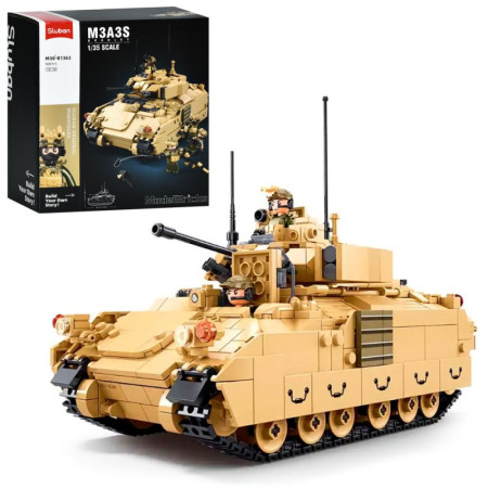 Конструктор игровой Sluban Танк M3A3S Bradley M38-B1363 905 деталей